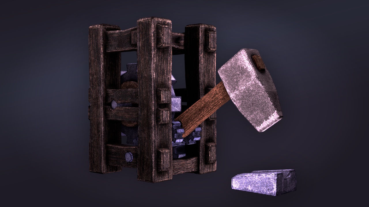 Media 1 for listing Medieval Crushing Trap – Stylized Game Prop