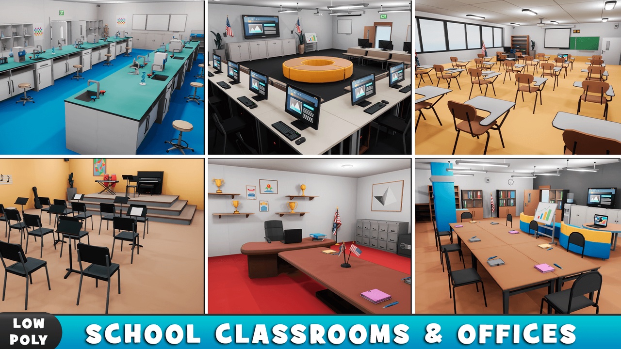 Media 1 for listing LowPoly School Classrooms and Offices