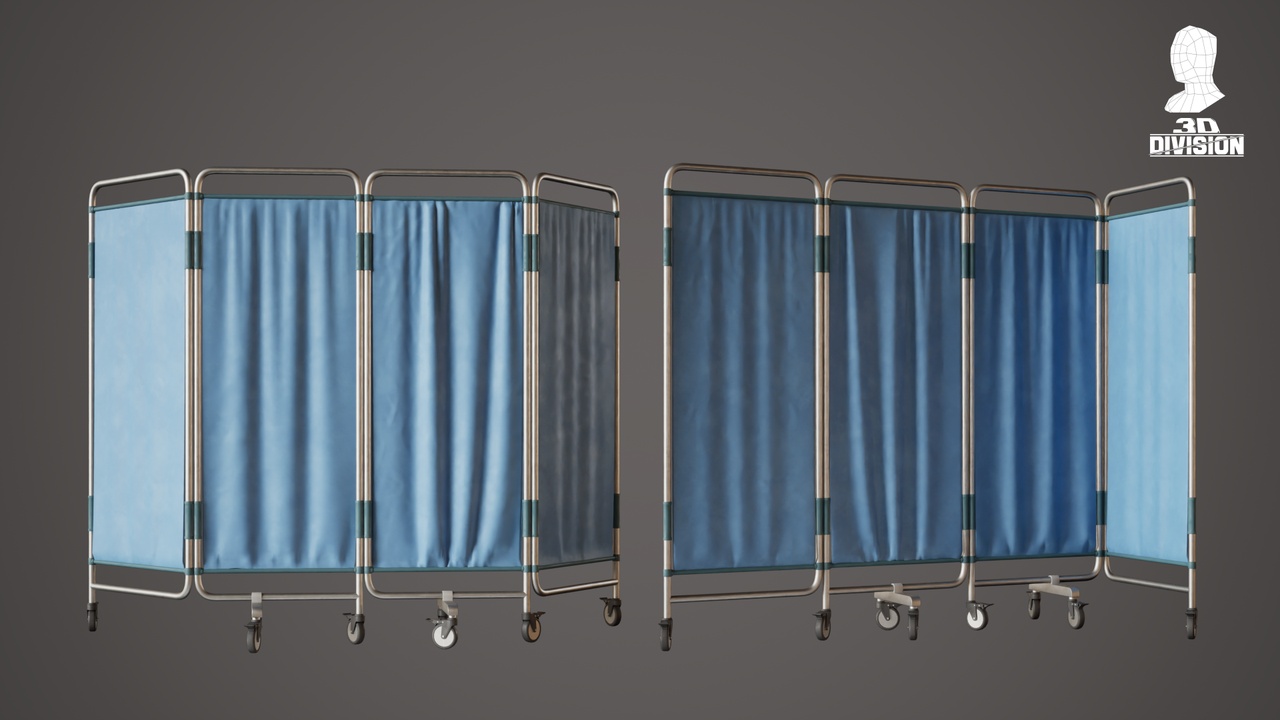Media 1 for listing Modular Hospital Bed Screen- PBR Game Ready
