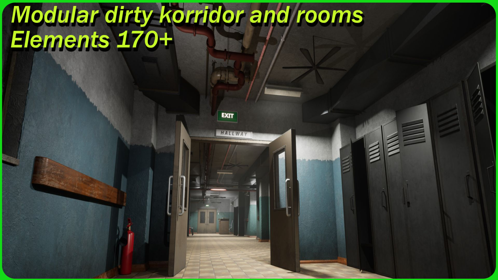 Modular dirty corridor and rooms | Fab