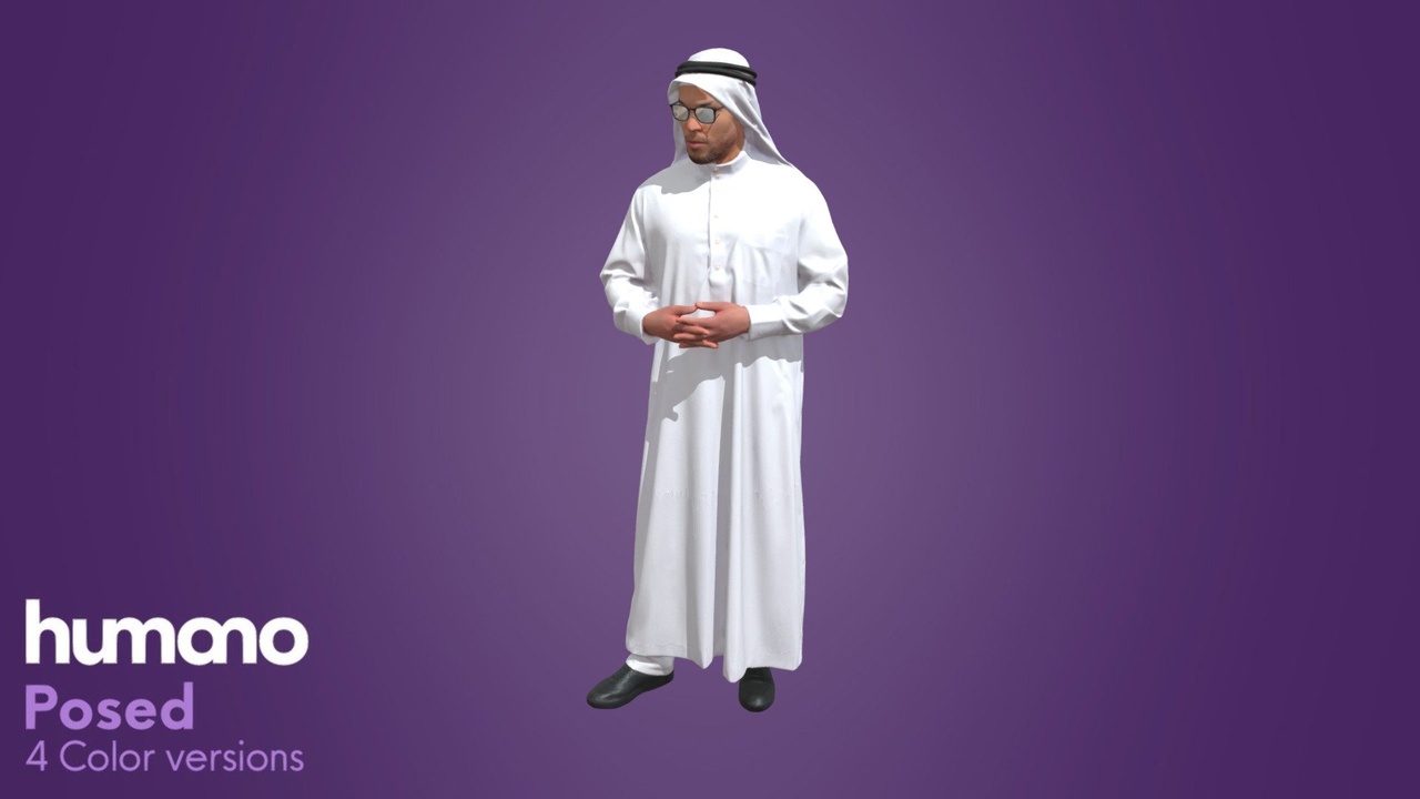 Media 1 for listing Posed Arab Man Standing - Humano 066-6940