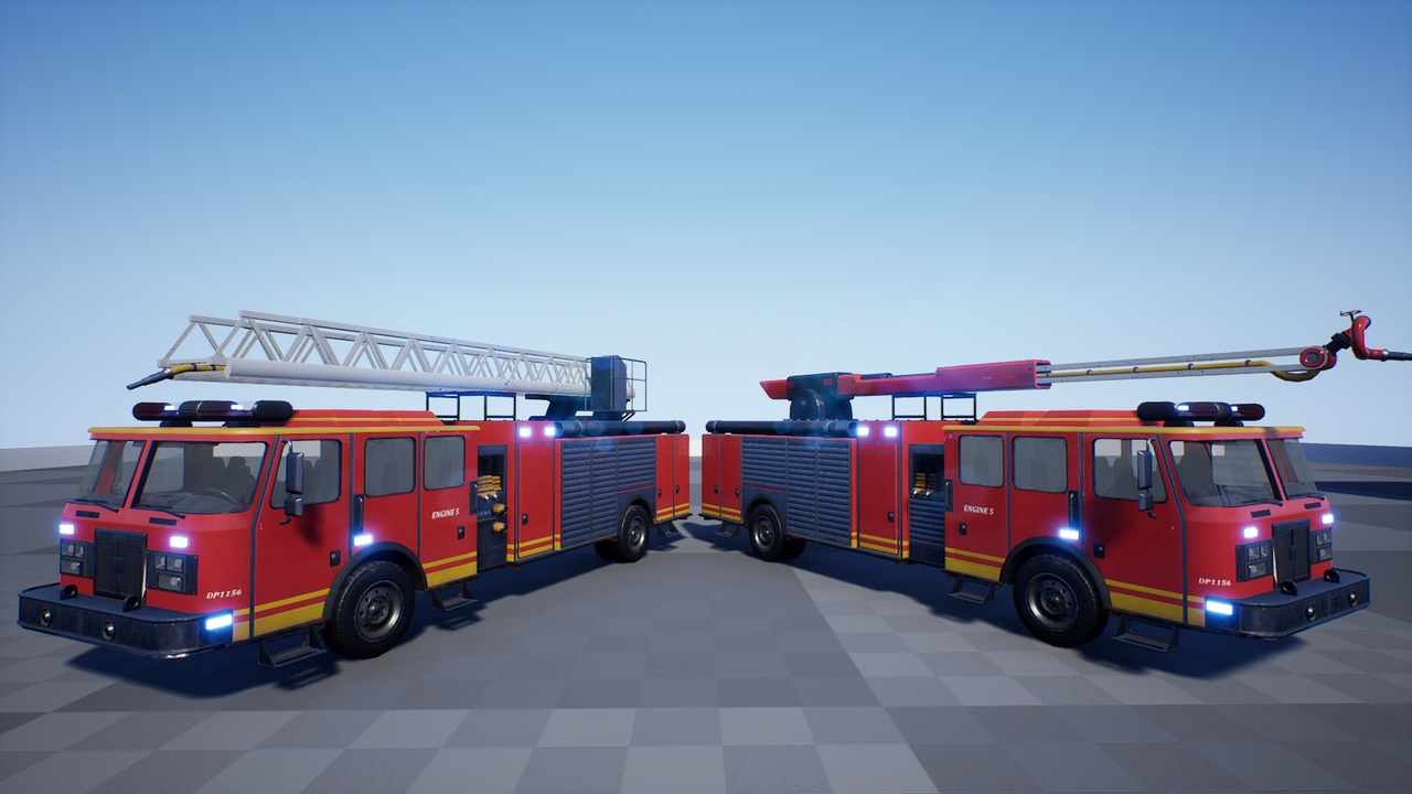 商品 Replicated Drivable Firetruck Ladder & Water 的媒体 1