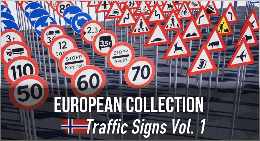 European Collection: Norwegian Traffic Signs Vol. 1 | Fab