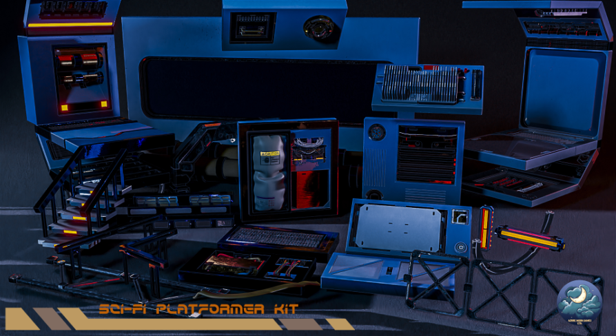 Modular Sci-Fi Platformer Kit | Fab