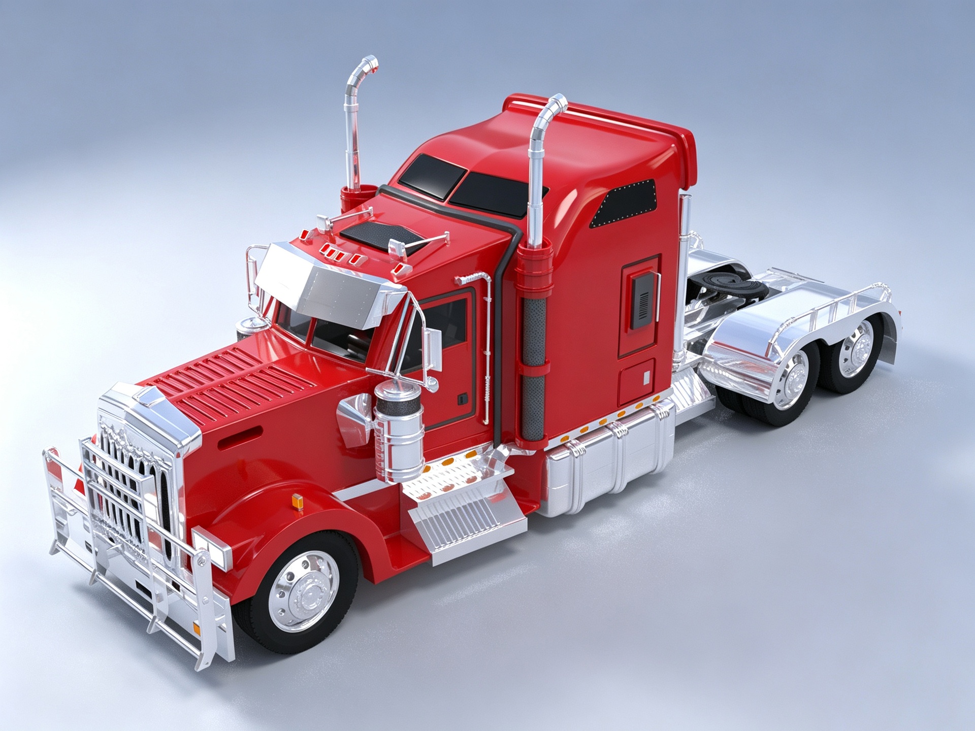 Media 1 for listing American Long-Hood Heavy Tractor Truck 3D model