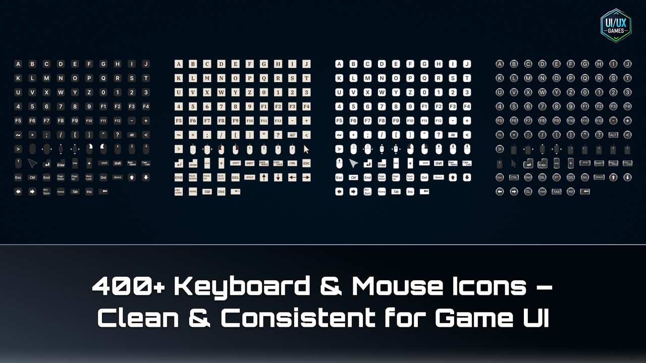 Media 1 for listing Universal Input Icons Pack – Gamepad & Keyboard