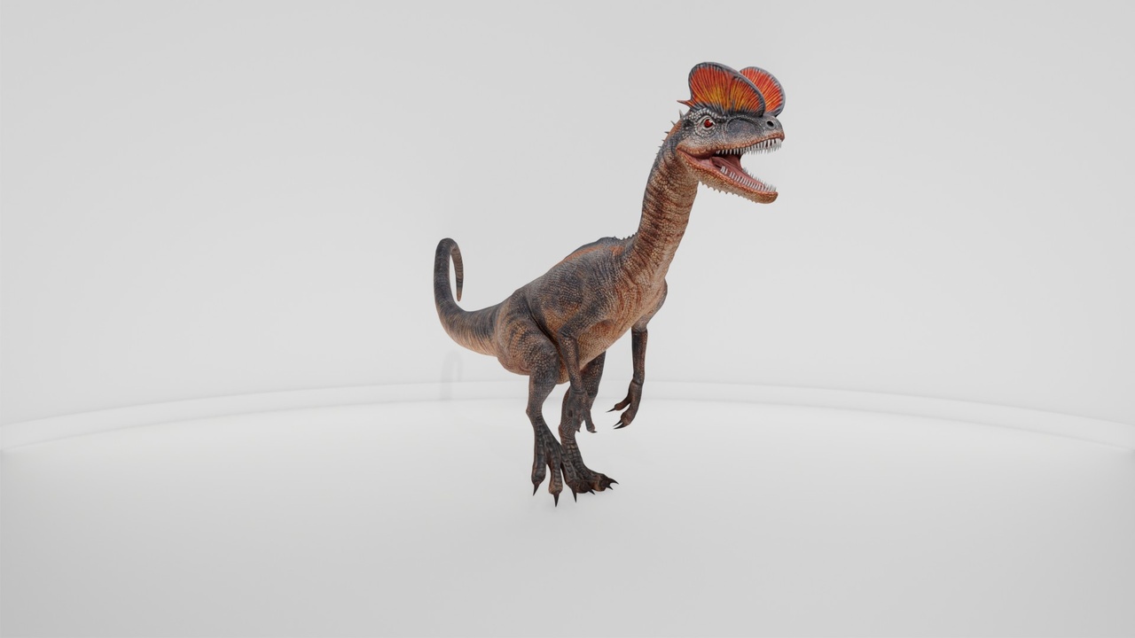 Realistic Dilophosaurus Dinosaur | Fab