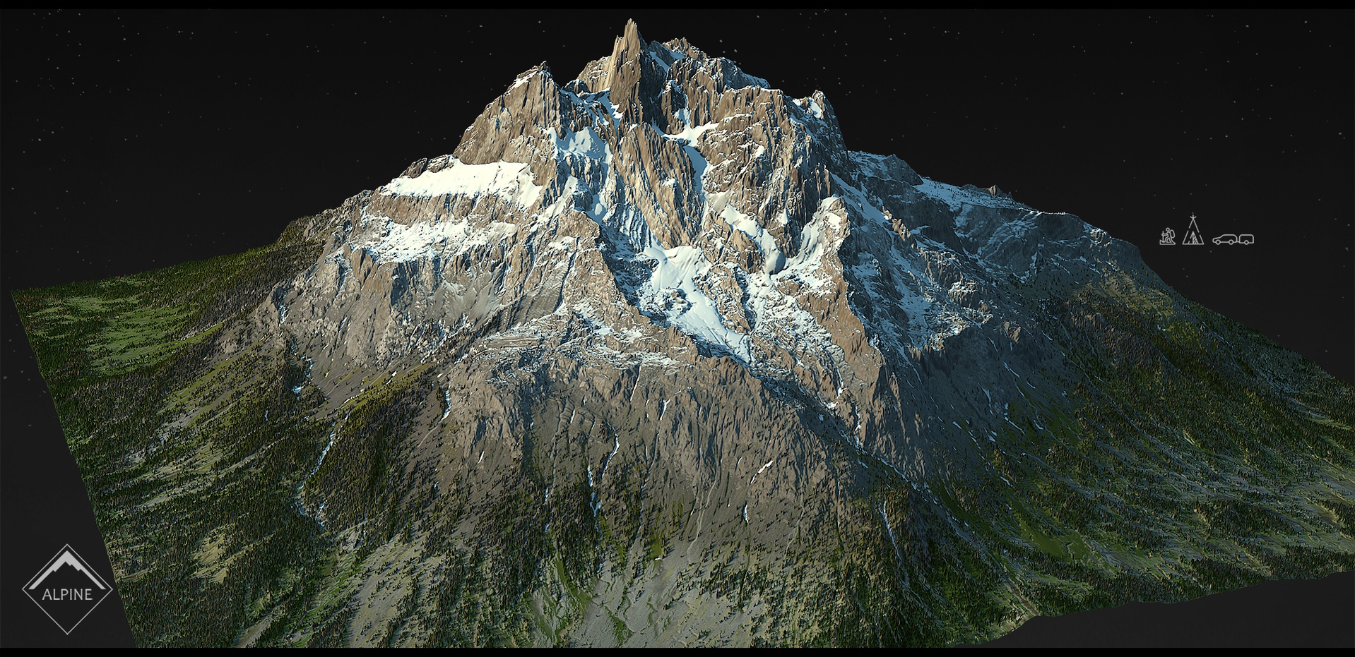Media 1 for listing Alpine mountains Pack - 8 Gameready Meshes