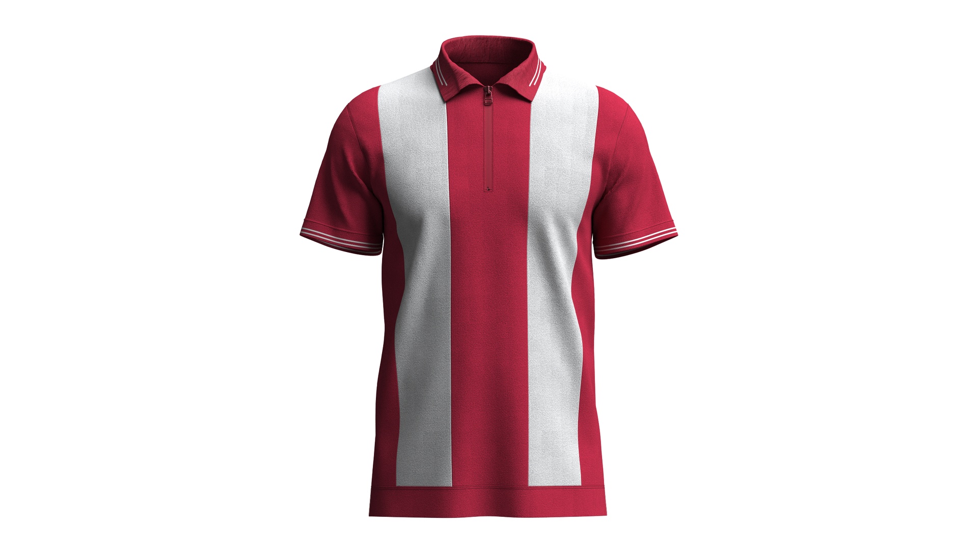 Media 1 for listing HALF-ZIP STRIPED POLO T-SHIRT | High Poly