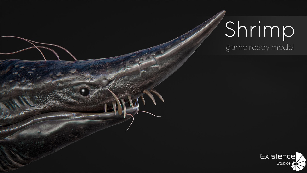 Media 1 for listing Caridean Shrimp - Ocean Horror Devil - Low Poly Model - Monster Fish - #1