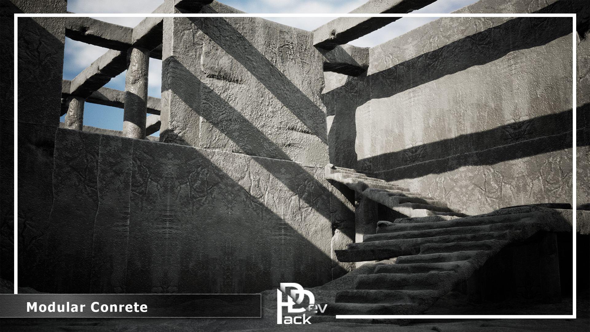 Modular Concrete Pack / 10 Assets | Fab