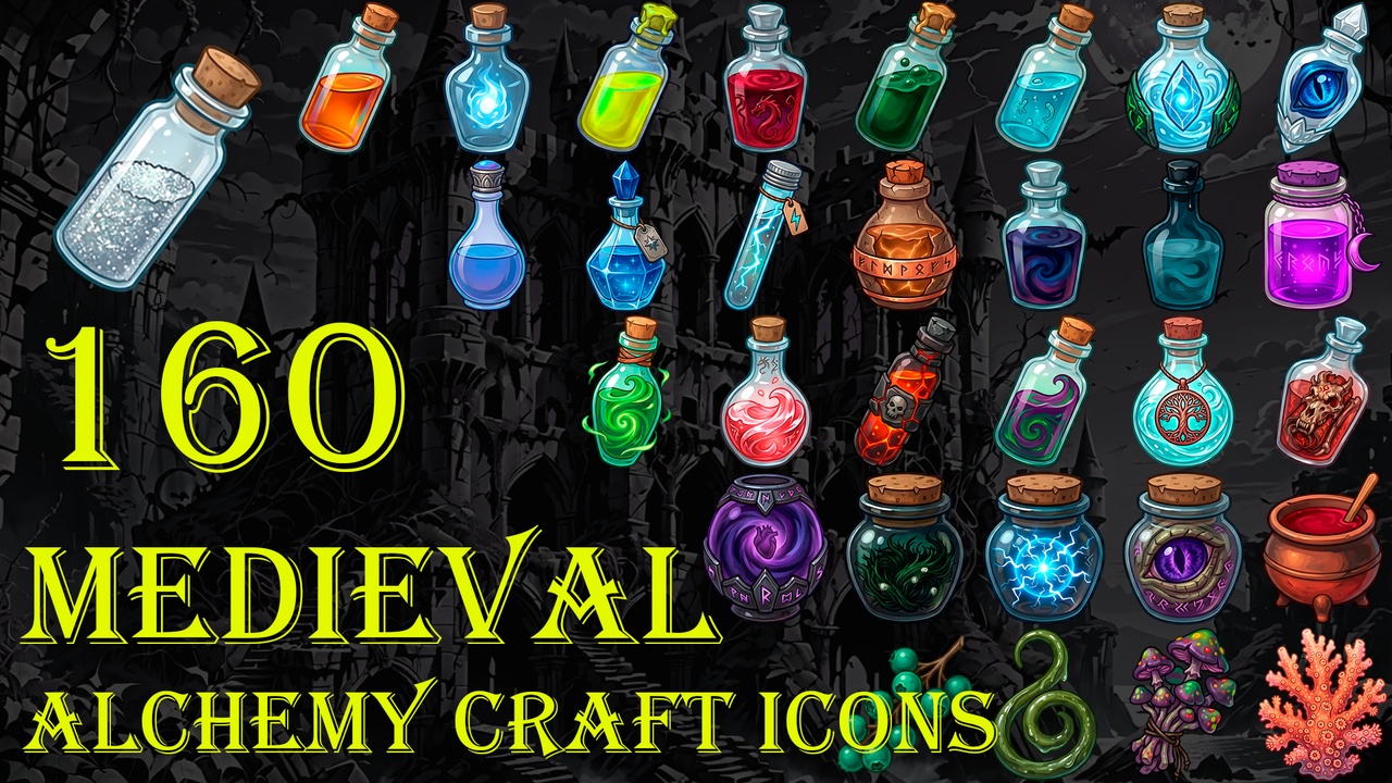 Media 1 for listing Medieval Crafting Icons Mega Bundle - 5 Complete Sets