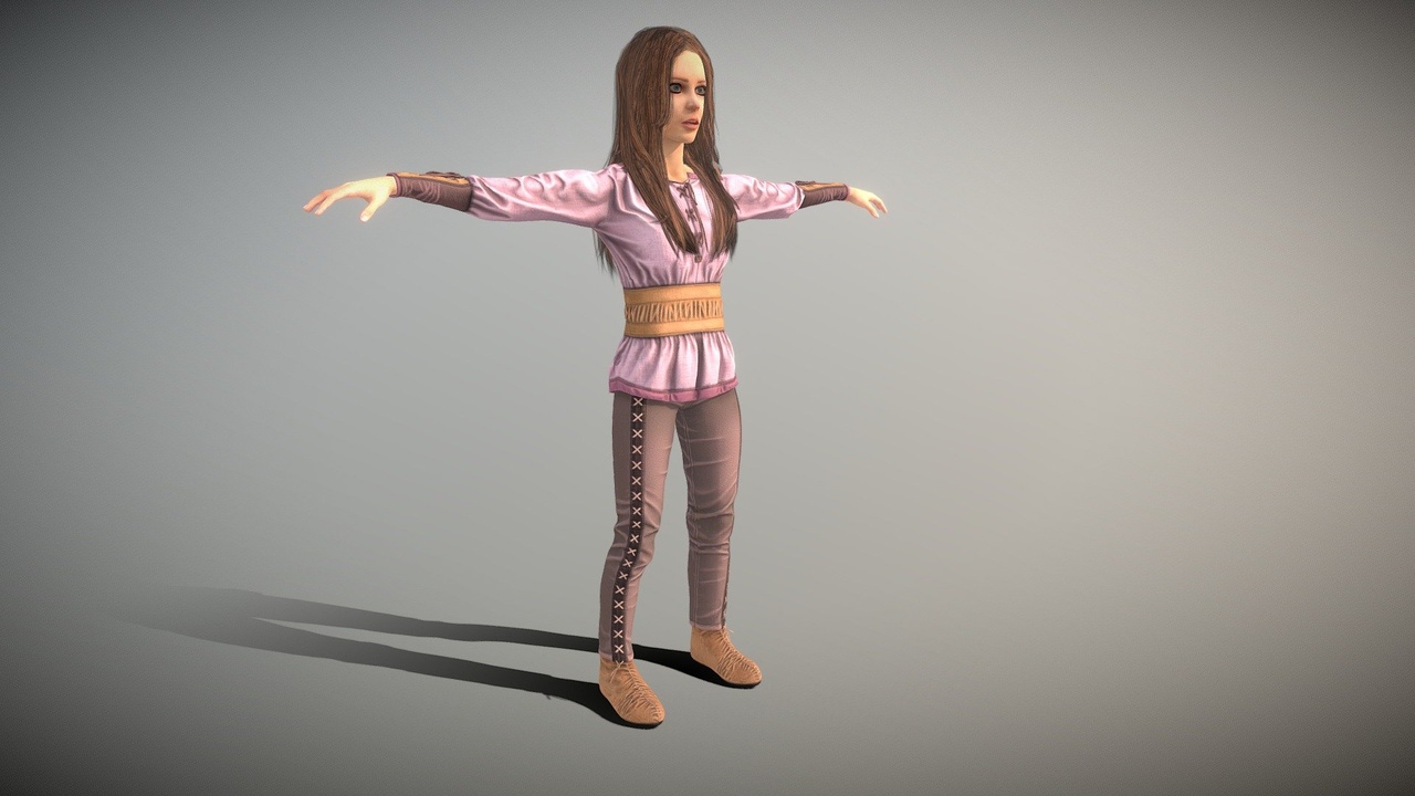 Media 1 for listing Realistic Kid Girl Character | HQ Human Model
