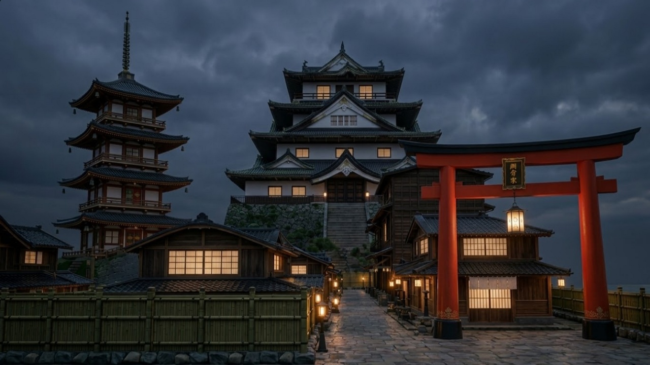 Media 1 for listing Stylized Japanese Town Pack – FBX | Buildings, Castle, Props