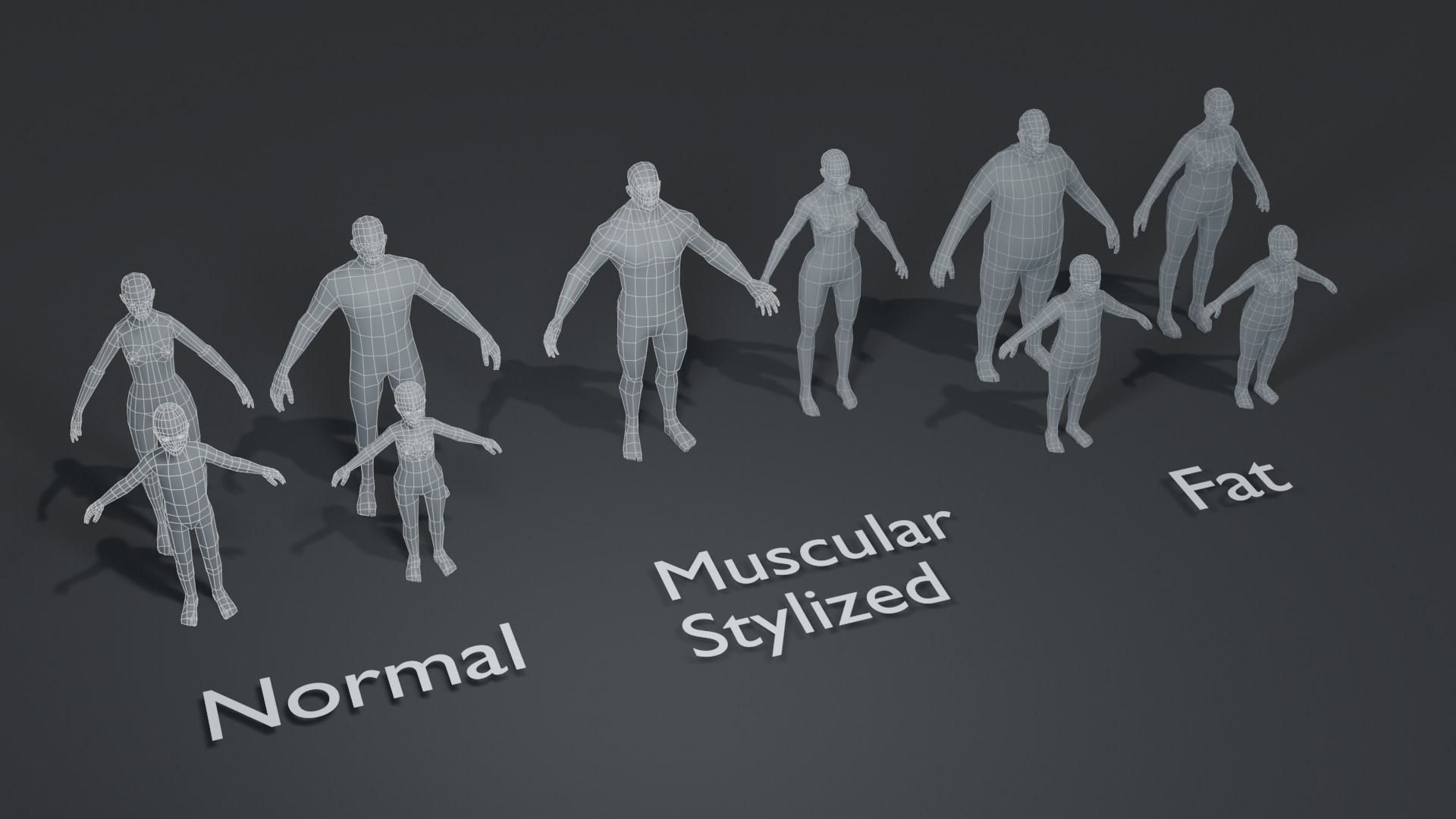 Human Body Base Mesh 10 3D Models Pack 1000 Polygons | Fab