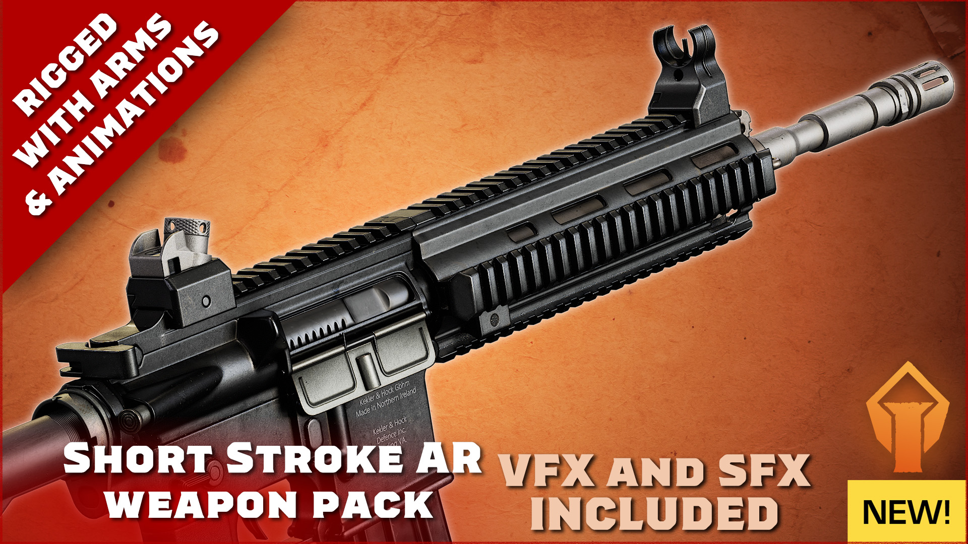 Animated Short Stroke Assault Rifle FPS Gun Pack | Fab