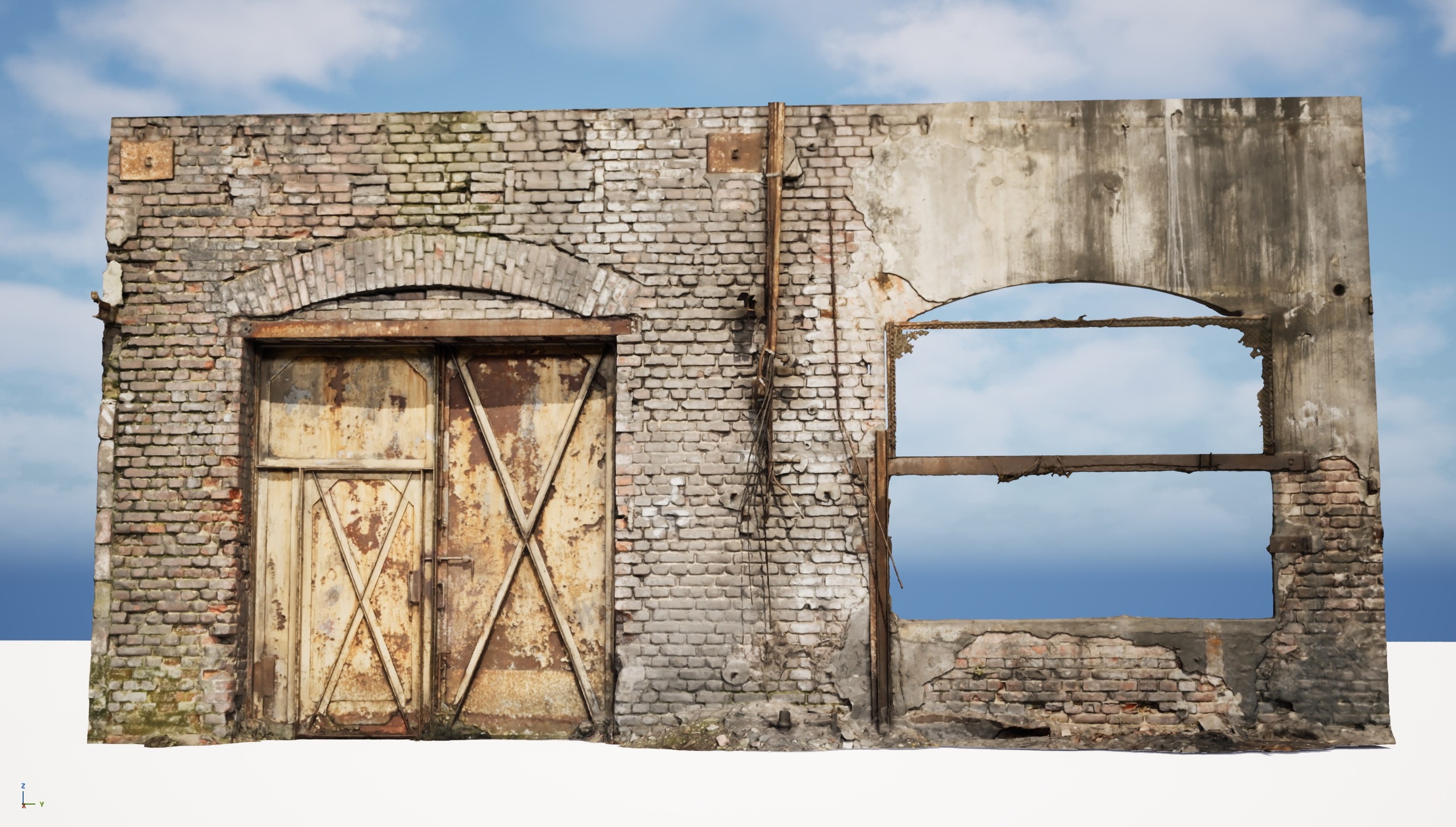 Media 1 for listing Industrial wall with door and window 02