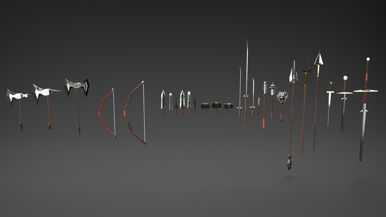 Media 1 for listing Ultimate Medieval Low Poly Weapons – Blades & Bows for Games