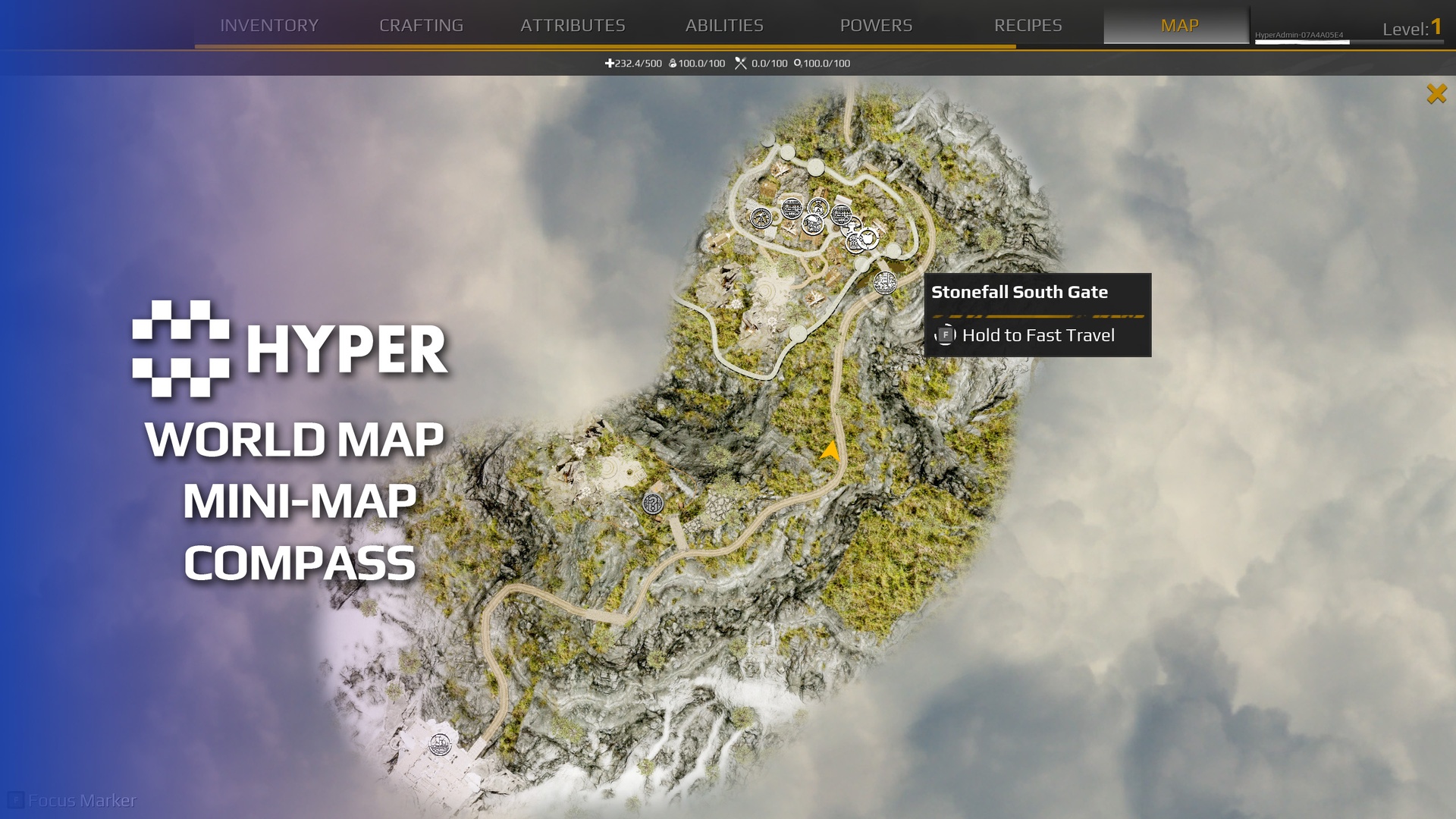 Media 1 for listing Hyper World Map, Minimap & Compass System v4