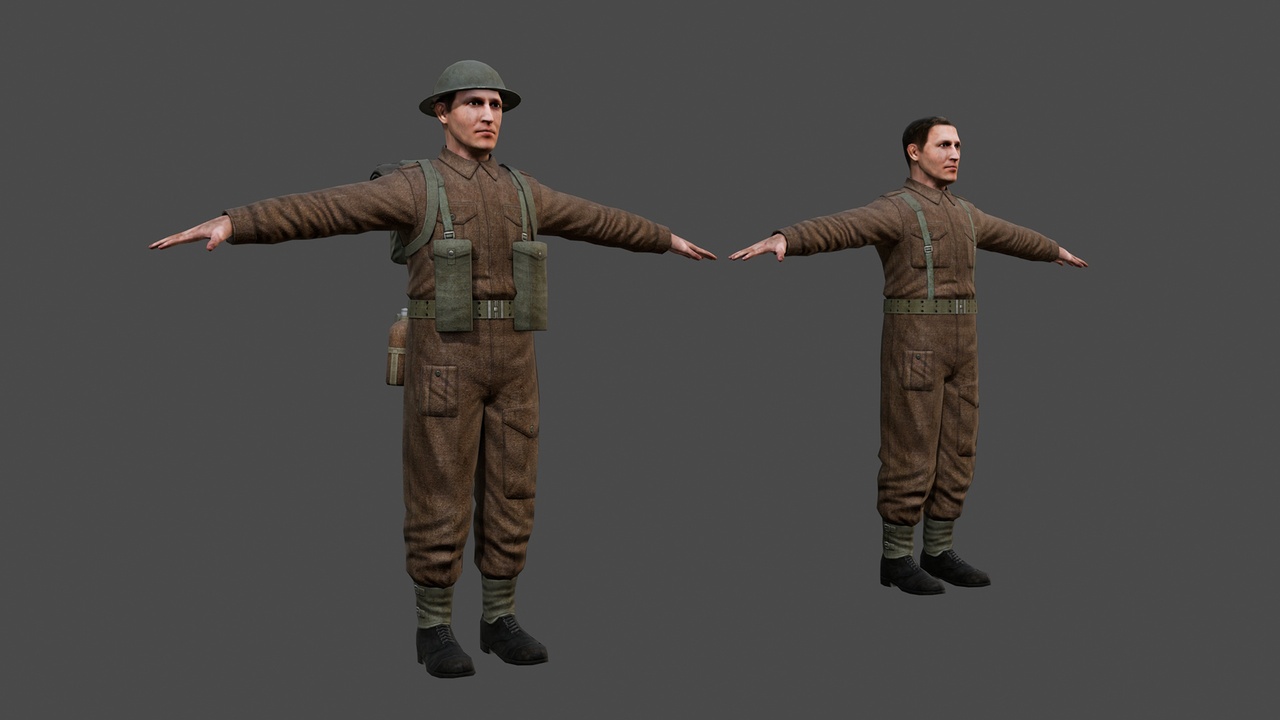Media 1 for listing Low Poly British Soldier and Lee Enfield - WWII