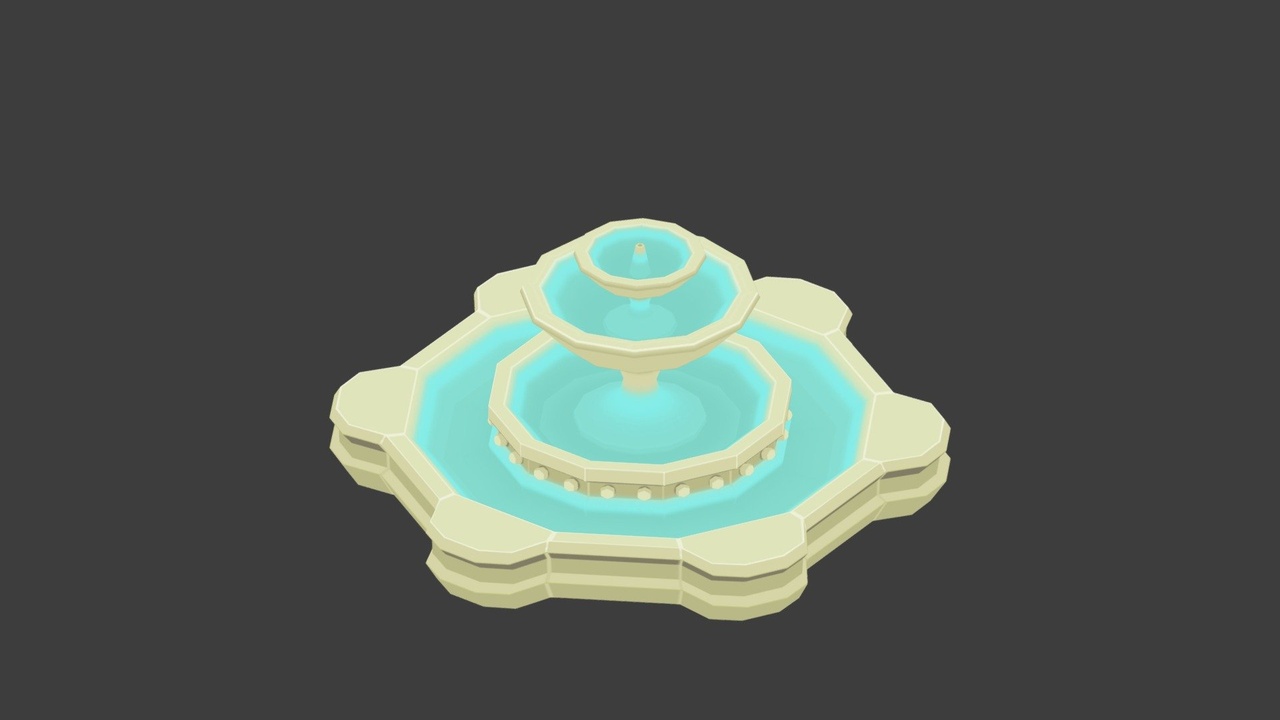 Media 1 for listing Isometric Park Fountain Game Asset