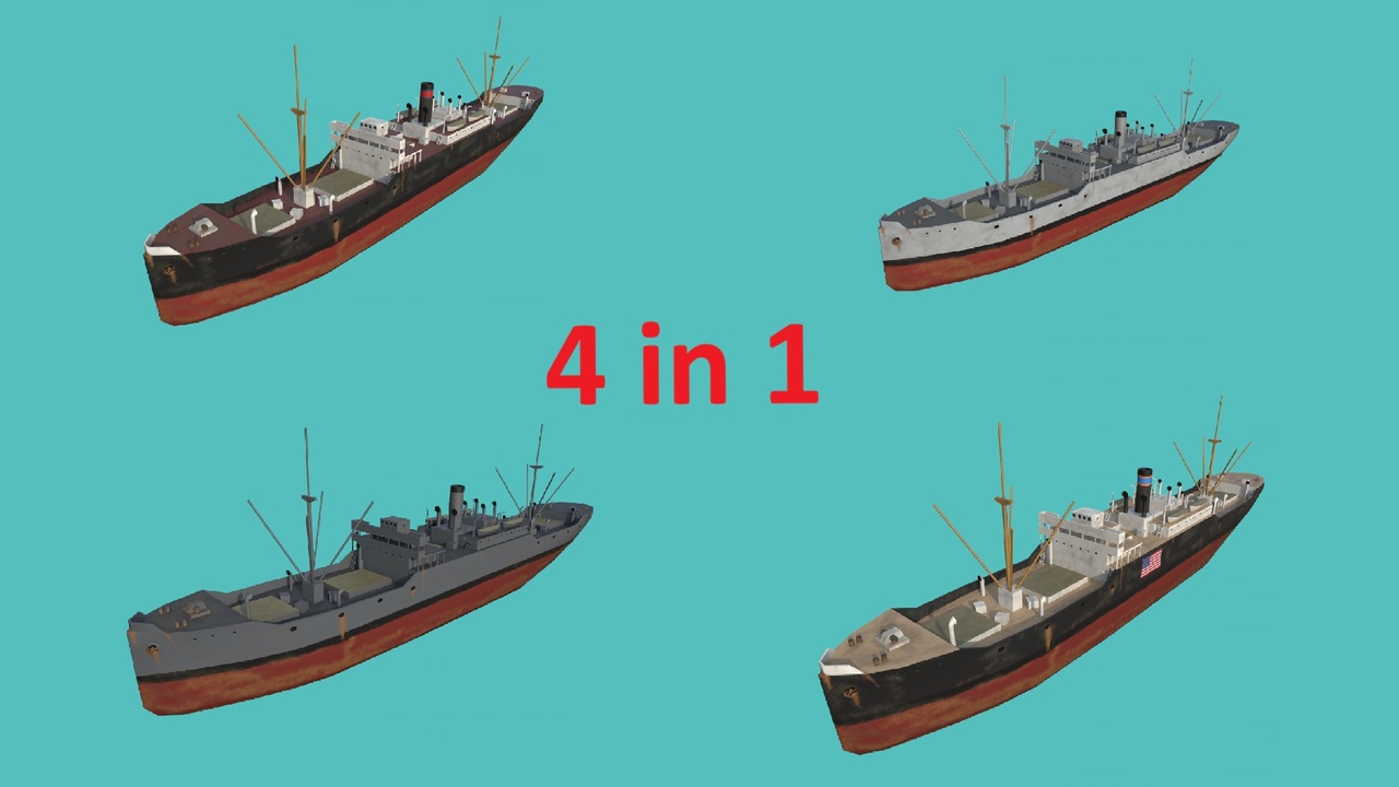 Media 1 for listing Retro Cargo Ship — Hog Islander Type A (Design 1022)