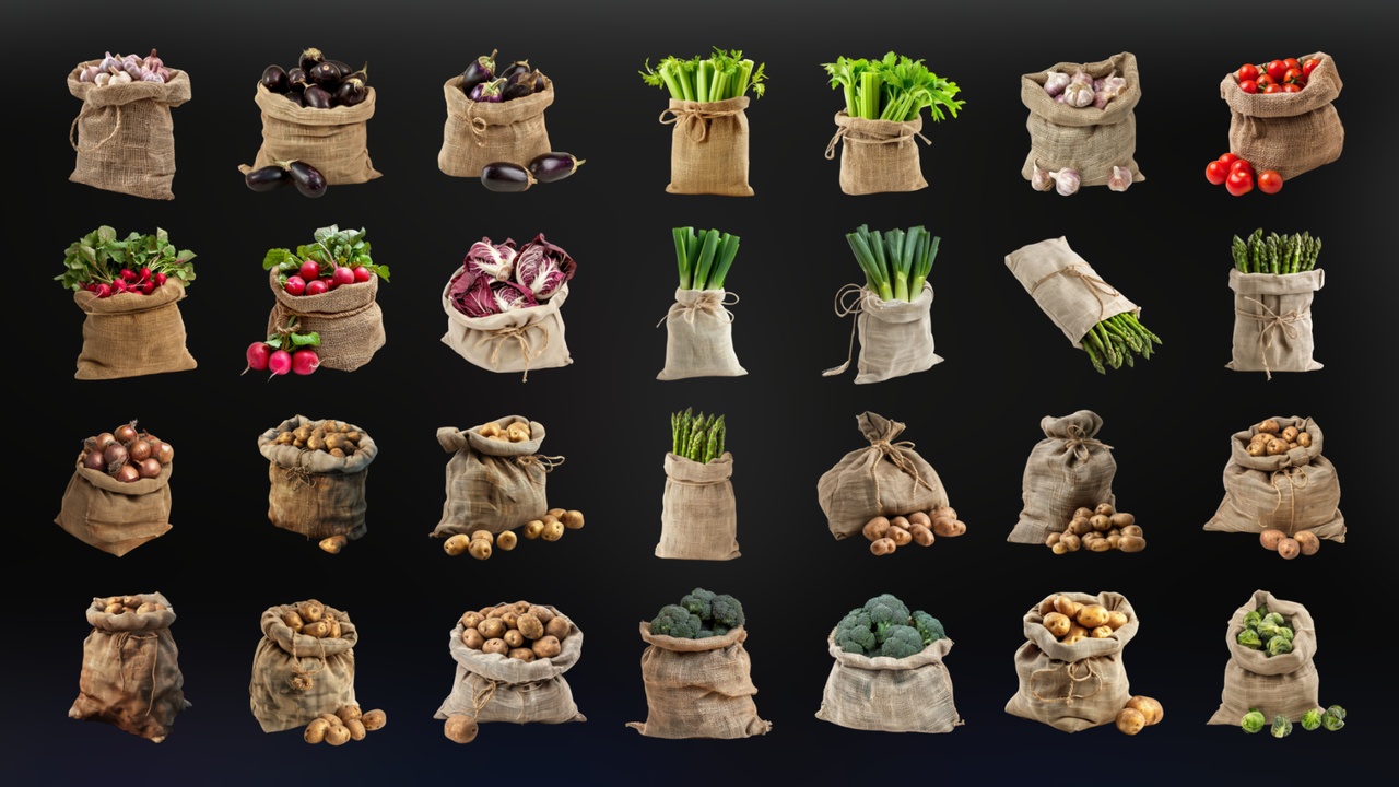 Media 1 for listing Vegetables in Sack - Icon Pack