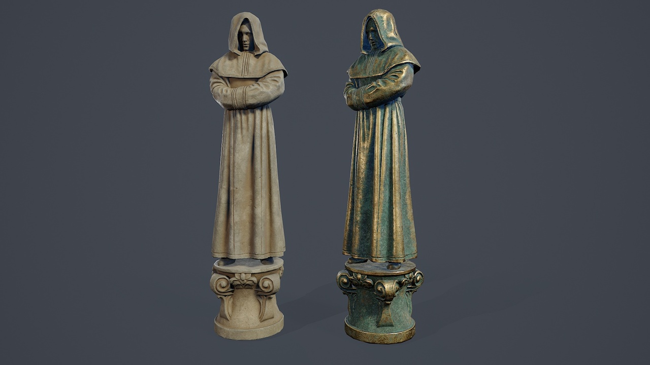 Media 1 for listing Monk Statue PBR