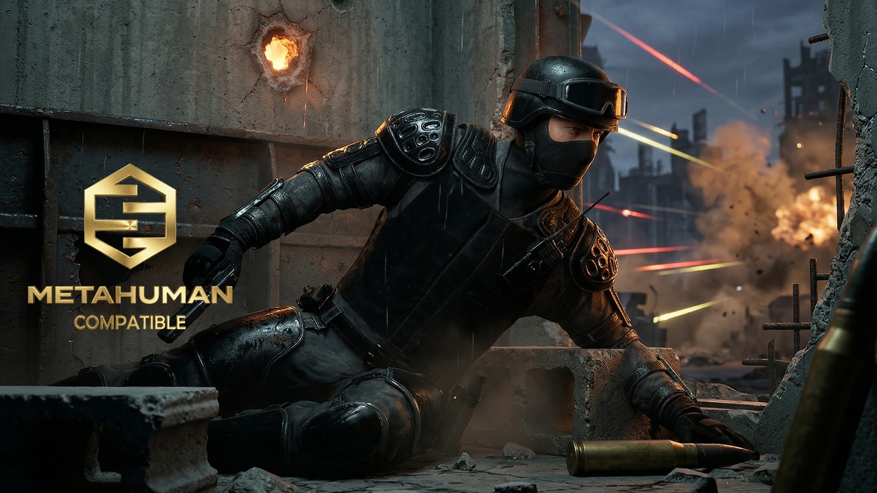 Media 1 for listing Special Forces Black Tactical Armor Suit with Helmet for Elite Combat Operatives