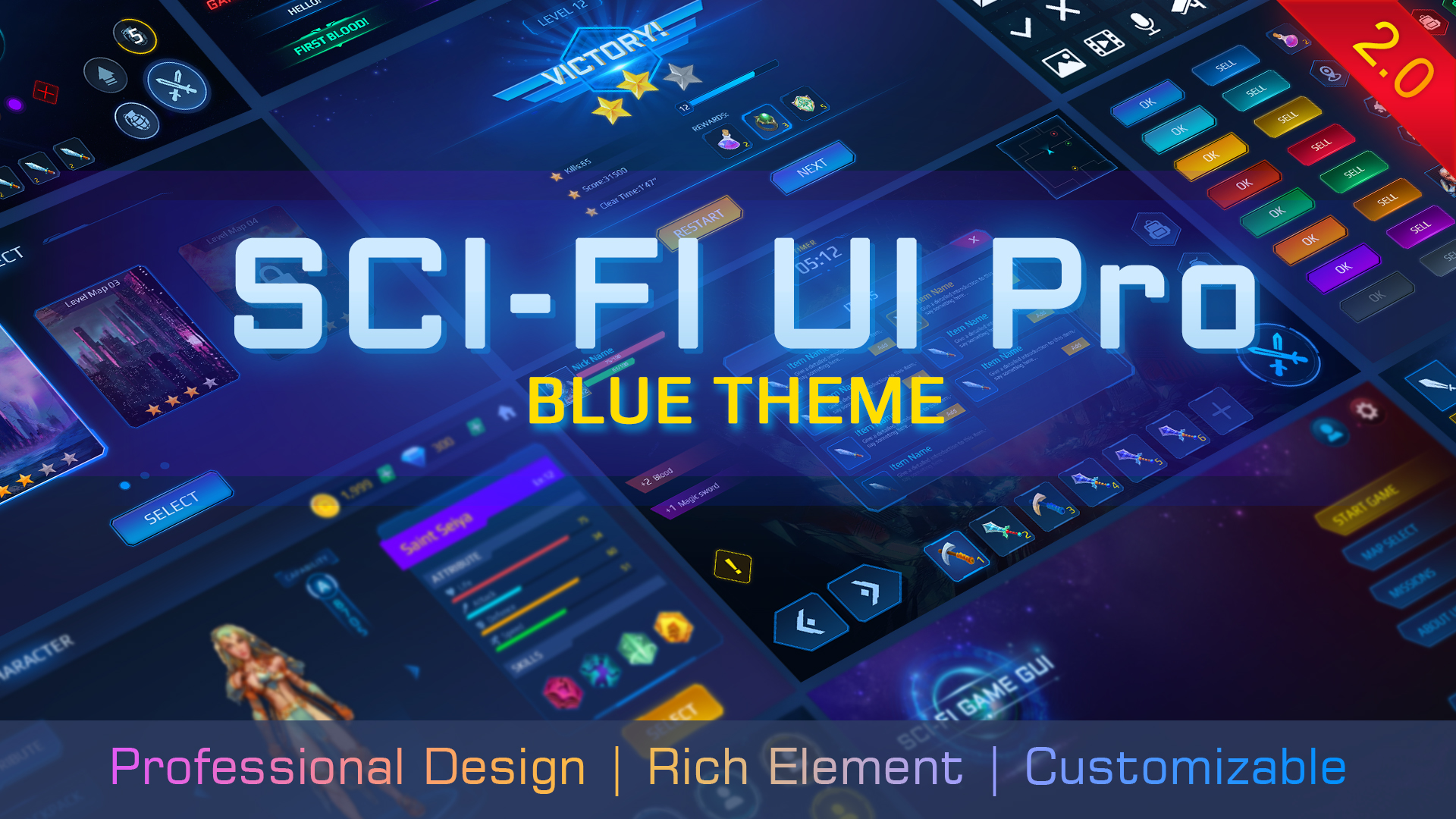 SCI-FI UI Pro_Blue Theme | Fab