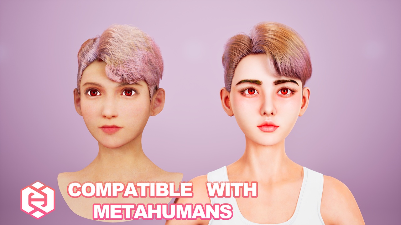 Media 1 for listing Real-time Two Styles SidePart Layered Short Hair Groom Hair For Metahuman
