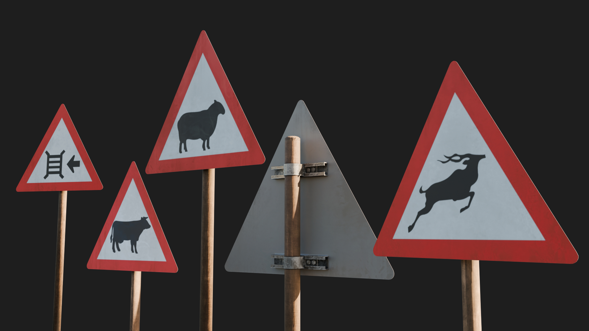 2705 Sign road sign boards notice for rural farm areas 3d asset | Fab