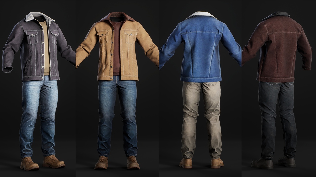Media 1 for listing Jacket Fur Jeans Outfit - Metahuman