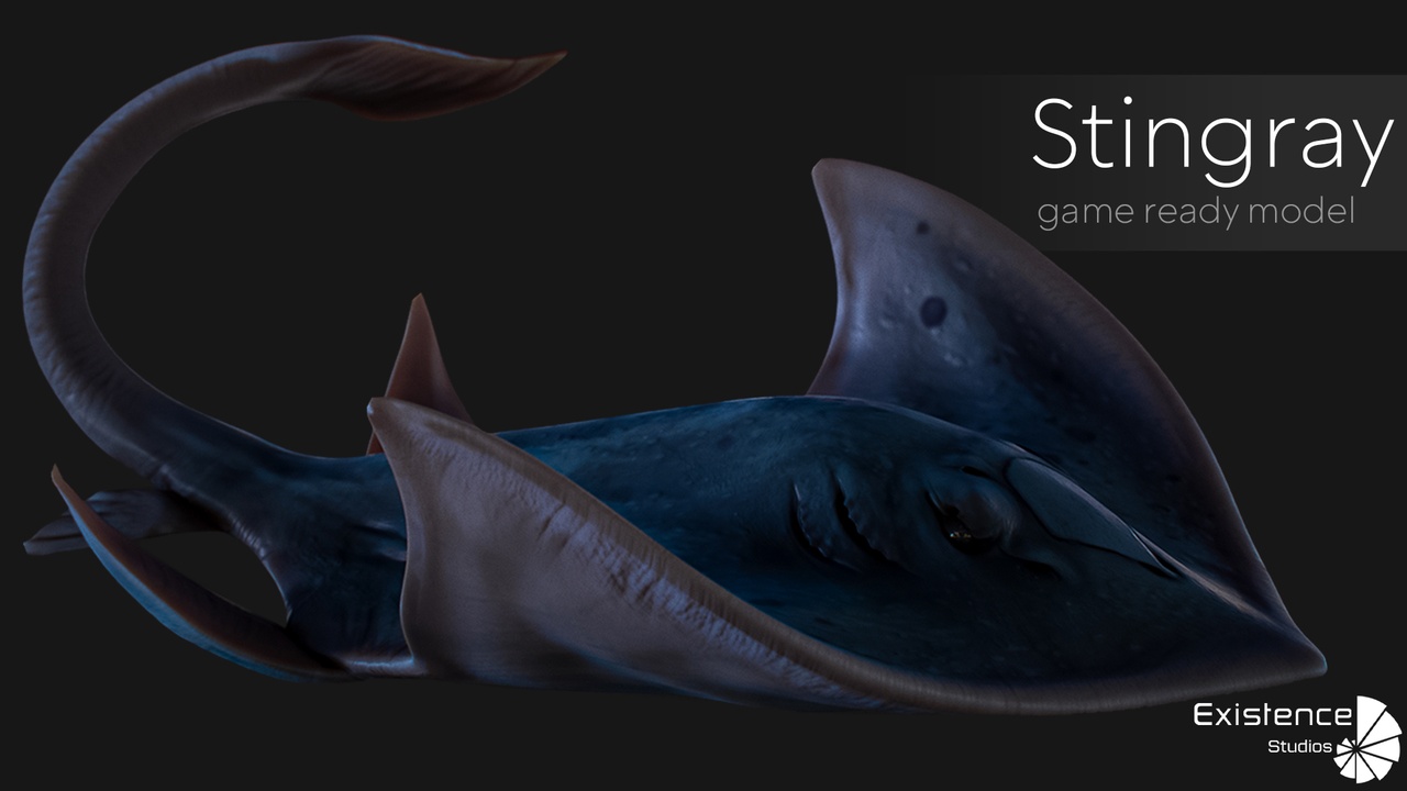 Media 1 for listing Stingray Fish - Ocean Horror Devil - Lowpoly Monster Model - #2