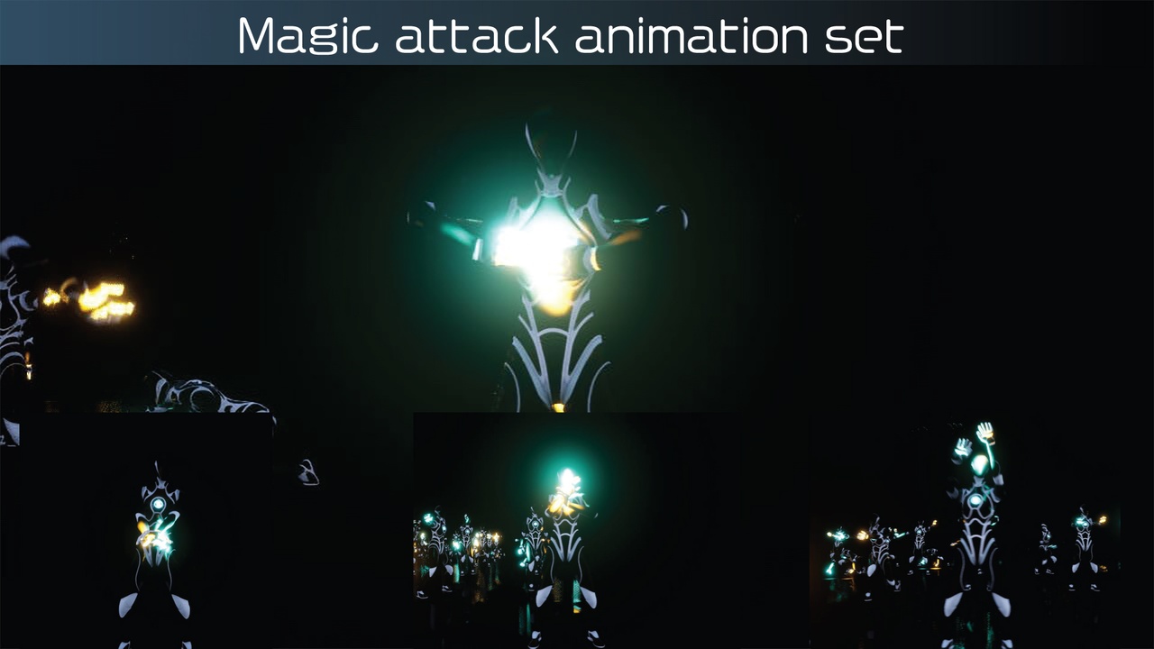 Magic attack animation set - [144 HD Mocap Animations] - Free UE5