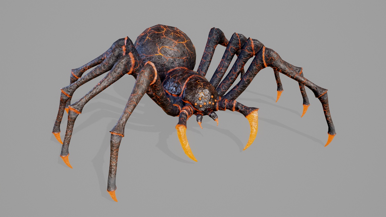Media 1 for listing Stylized Spider – 7 Skin Variants Pack (Game Ready)