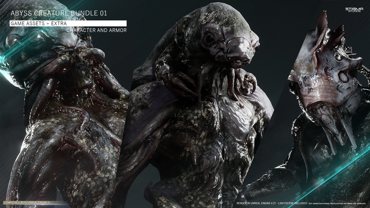 Media 1 for listing Abyss Creature Bundle 01 - Game Assets + Extra | STIGMA STUDIOS