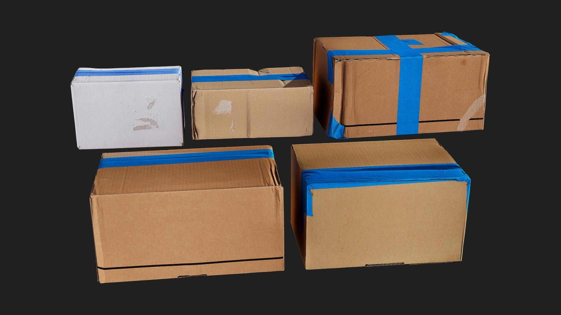 Taped Cardboard Boxes Pack | Fab