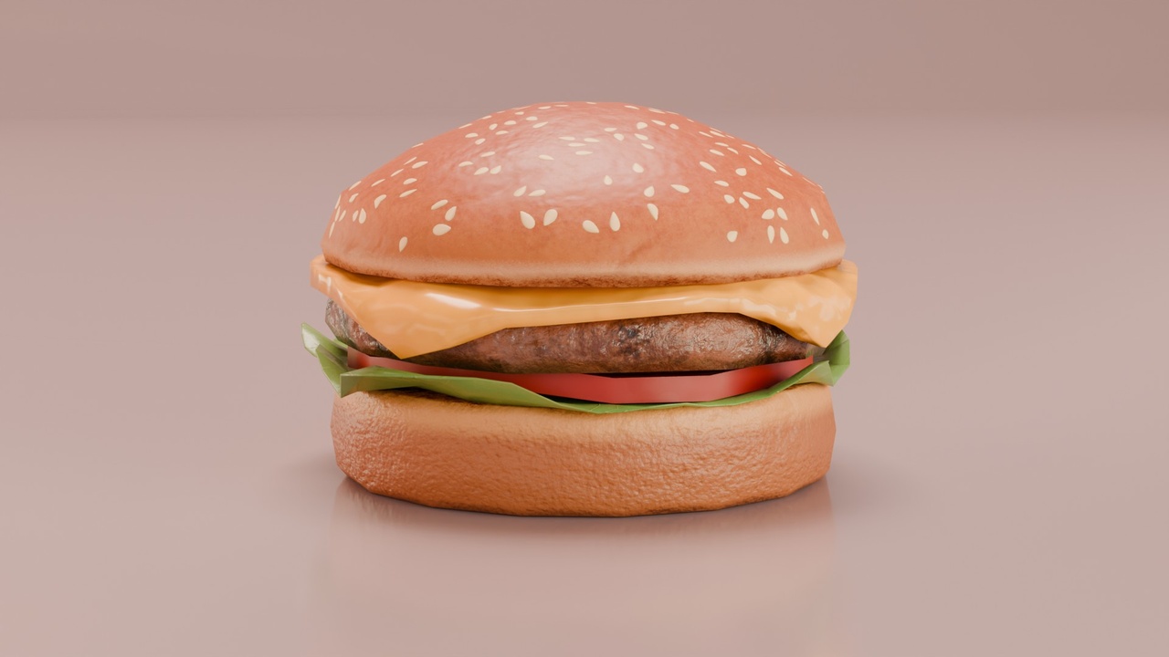 Media 1 for listing Hamburger 3D Model Game Ready with LODs PBR Textures