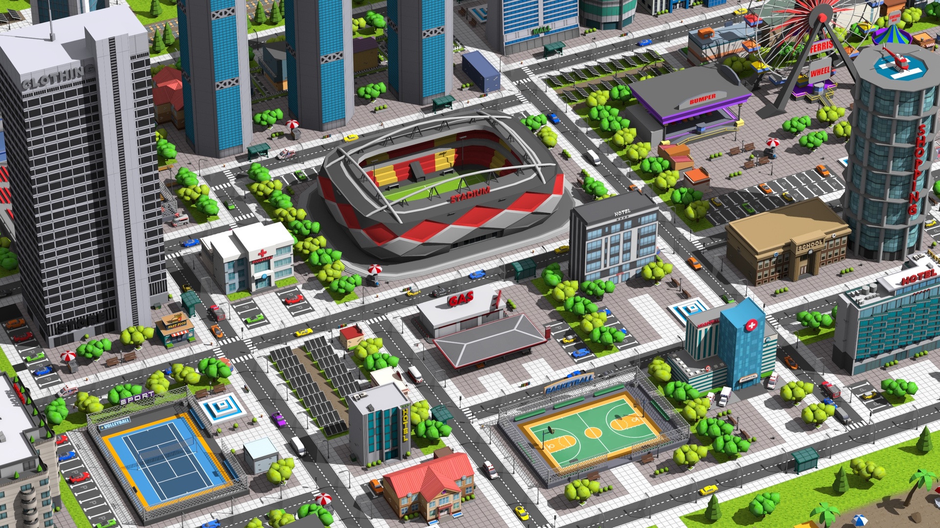Media 1 for listing City Pack Low-poly 3D model