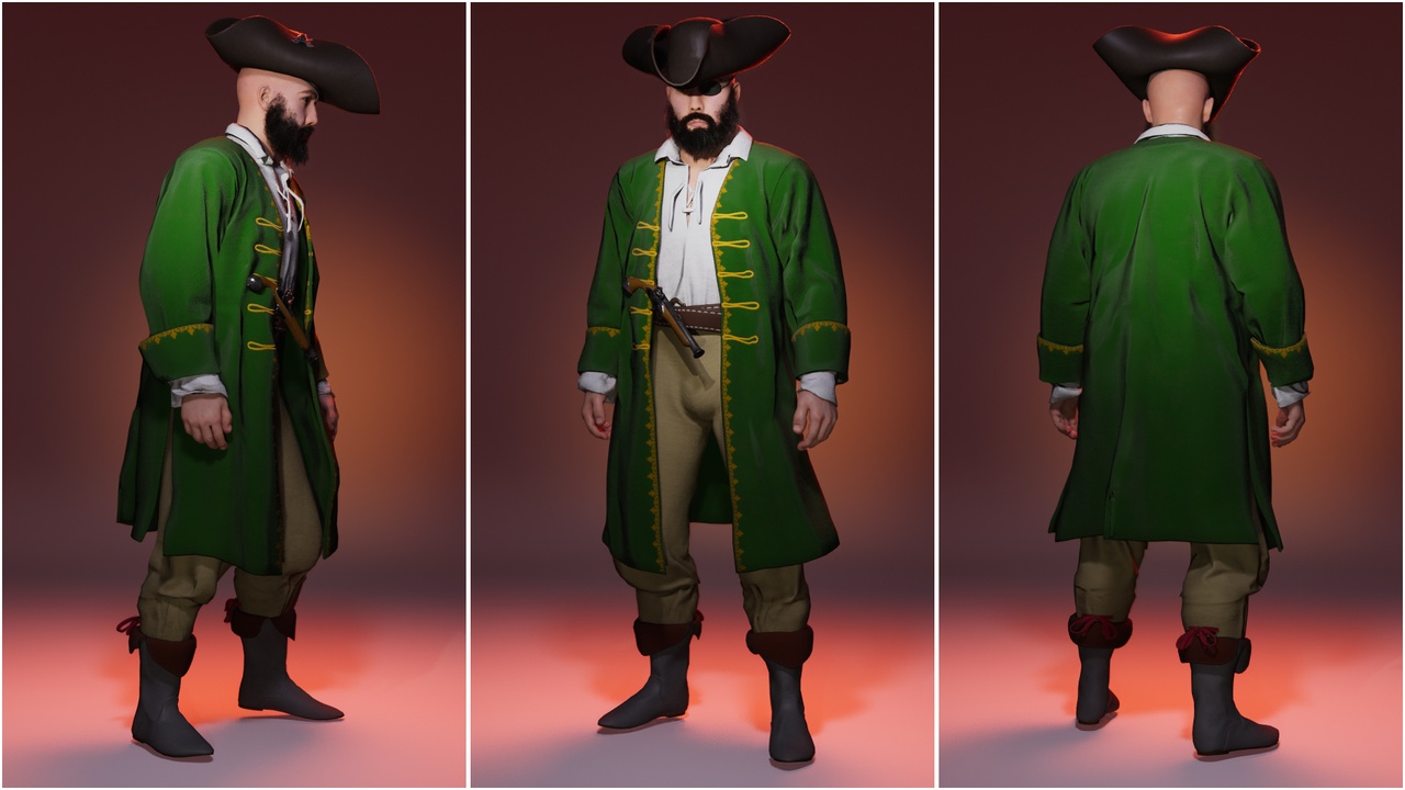 Media 1 for listing Modular Buccaneer Pirate 3D Character Pack