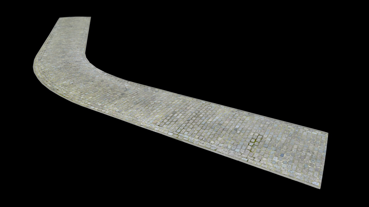 Media 1 for listing Curved Medieval Cobblestone Road Scan