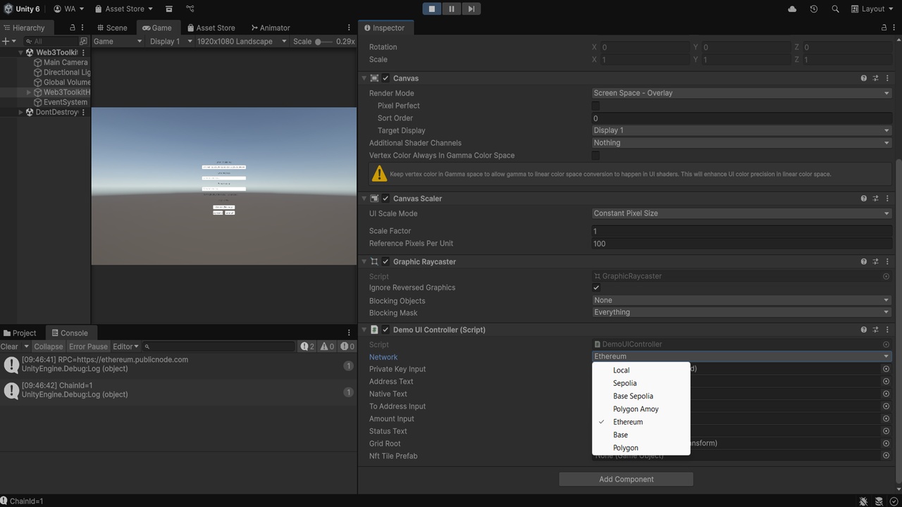 Media 1 for listing Web3Toolkit — Unity Web3 Toolkit (Local, Testnets & Mainnets)