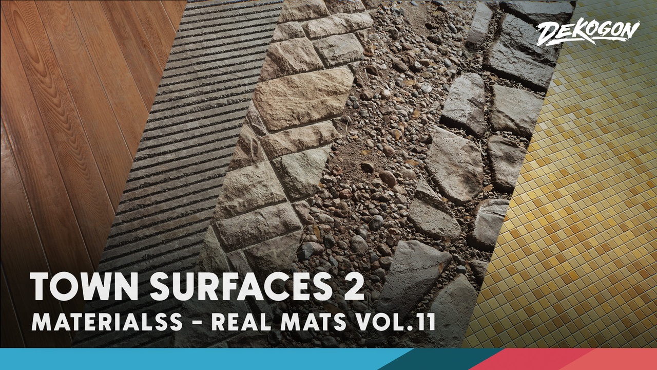 Media 1 for listing Realistic Materials VOL.11 - Town Surfaces 2 (40+ Materials)