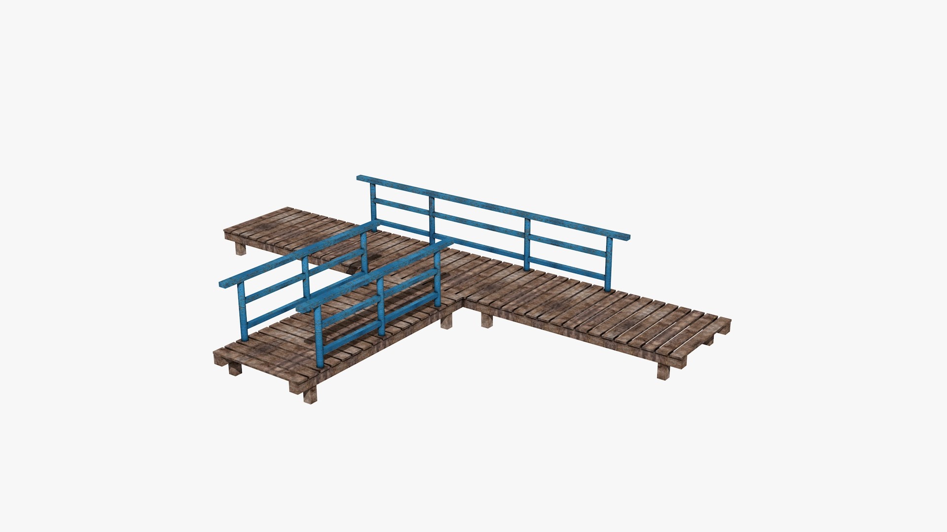 Textured Wooden Platform Bridge 3D Model | Fab