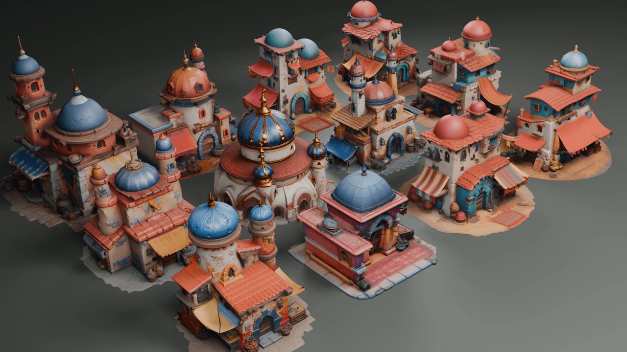Media 1 for listing Stylized Arabic Architecture Set 2🕌