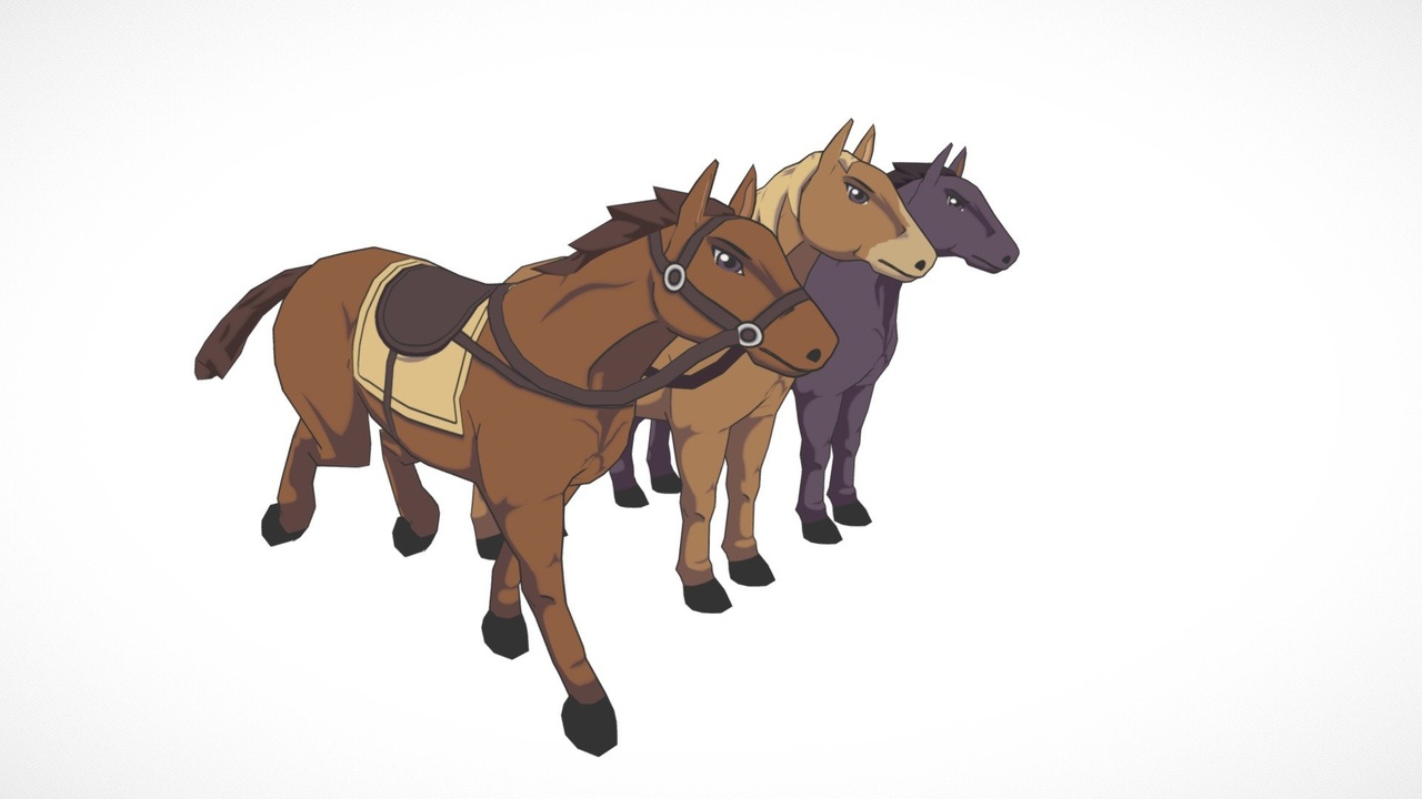 Media 1 for listing Horse 3D Anime Lowpoly