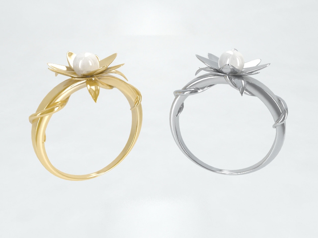 File multimediali per l'articolo Ring - Gold - Silver - Pearl: 1