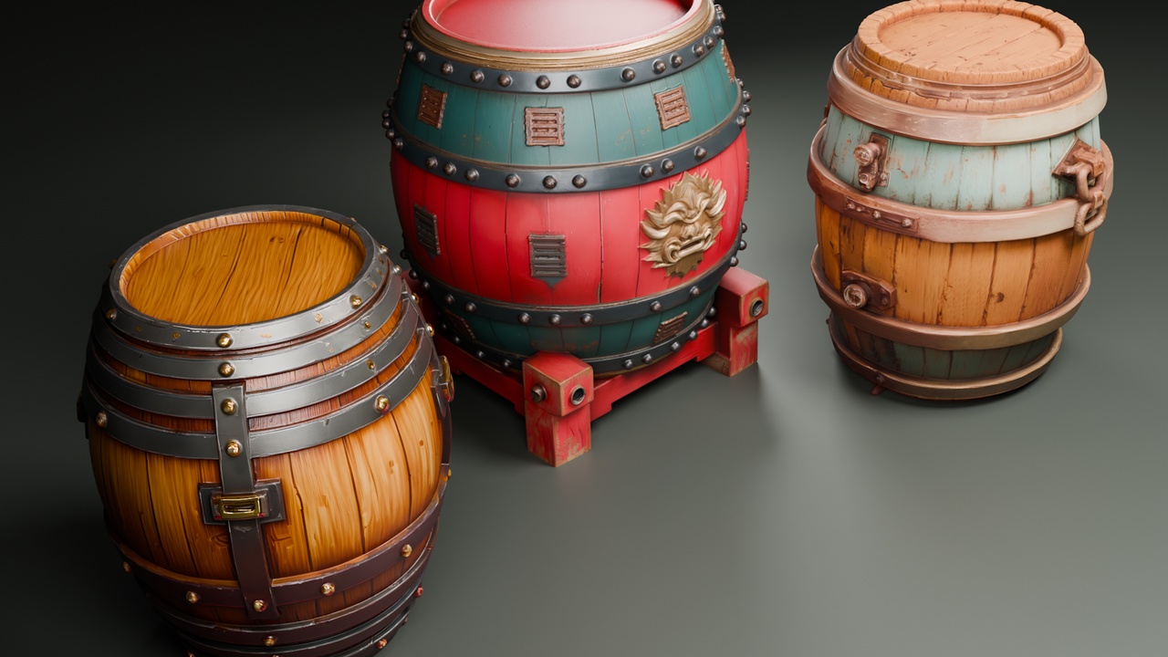 Media 1 for listing Free Stylized Barrels🪣