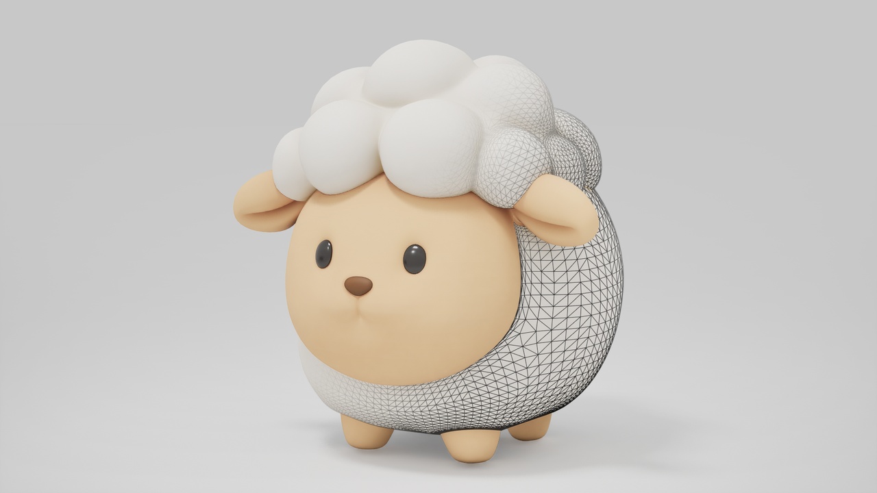 Media 1 for listing Balloon-style 3D Character-Sheep